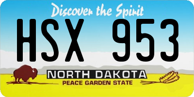 ND license plate HSX953