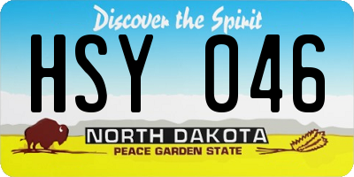 ND license plate HSY046