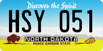 ND license plate HSY051