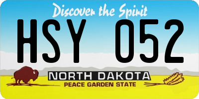 ND license plate HSY052