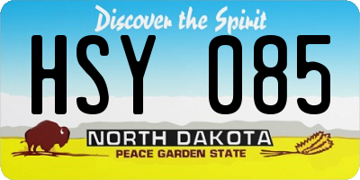 ND license plate HSY085