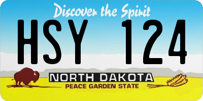 ND license plate HSY124
