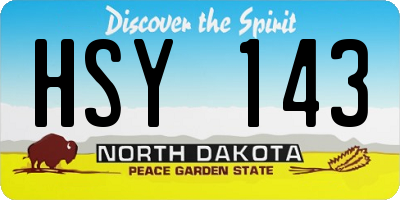 ND license plate HSY143