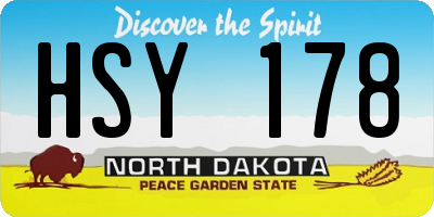 ND license plate HSY178