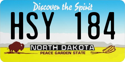 ND license plate HSY184