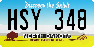 ND license plate HSY348