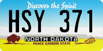 ND license plate HSY371