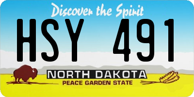 ND license plate HSY491