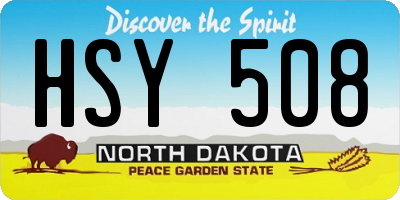 ND license plate HSY508