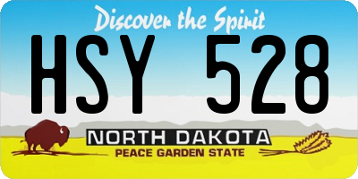 ND license plate HSY528