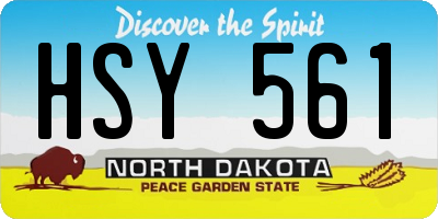 ND license plate HSY561