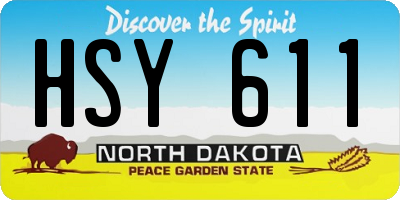 ND license plate HSY611