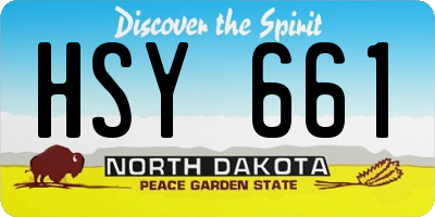 ND license plate HSY661