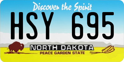 ND license plate HSY695