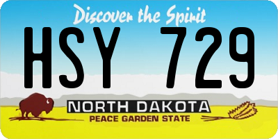 ND license plate HSY729