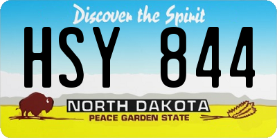 ND license plate HSY844