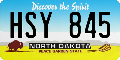 ND license plate HSY845