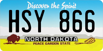 ND license plate HSY866