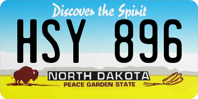 ND license plate HSY896