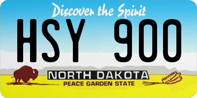 ND license plate HSY900