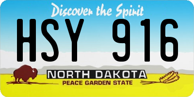 ND license plate HSY916