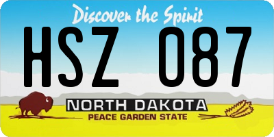 ND license plate HSZ087