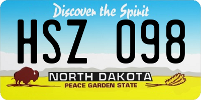 ND license plate HSZ098