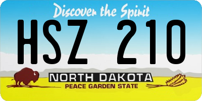 ND license plate HSZ210