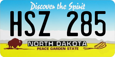 ND license plate HSZ285