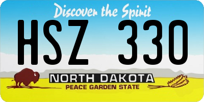 ND license plate HSZ330