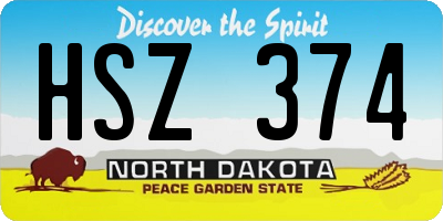 ND license plate HSZ374