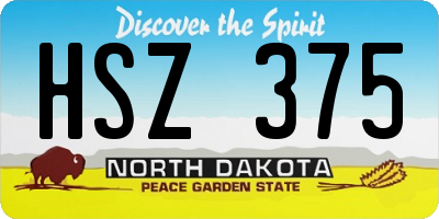 ND license plate HSZ375
