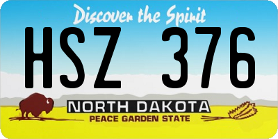 ND license plate HSZ376