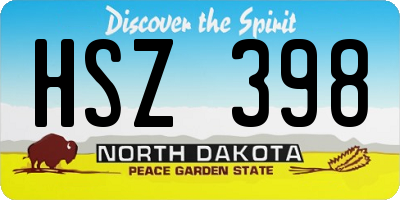 ND license plate HSZ398