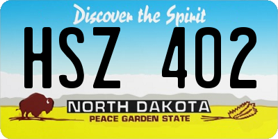 ND license plate HSZ402
