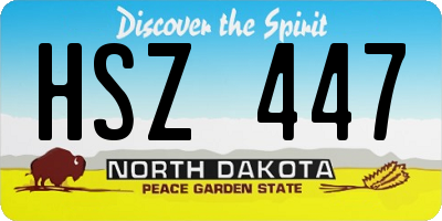 ND license plate HSZ447