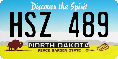 ND license plate HSZ489