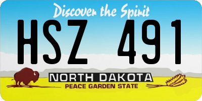 ND license plate HSZ491