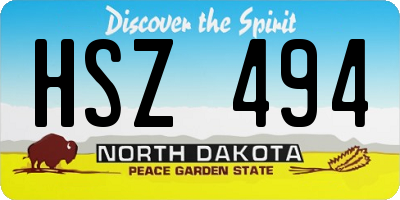 ND license plate HSZ494