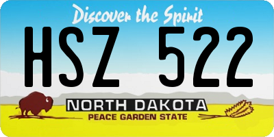 ND license plate HSZ522