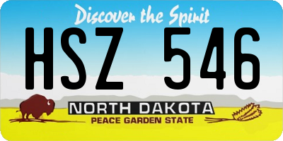 ND license plate HSZ546