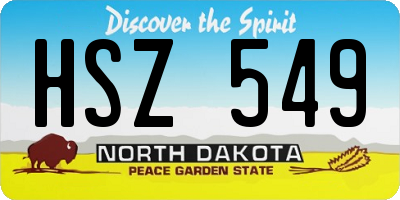 ND license plate HSZ549