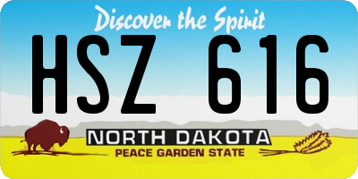 ND license plate HSZ616