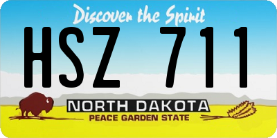 ND license plate HSZ711
