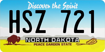 ND license plate HSZ721