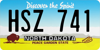 ND license plate HSZ741