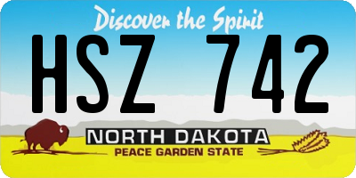 ND license plate HSZ742