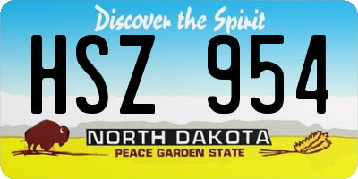 ND license plate HSZ954