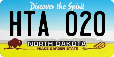 ND license plate HTA020