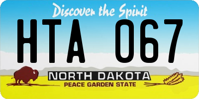 ND license plate HTA067